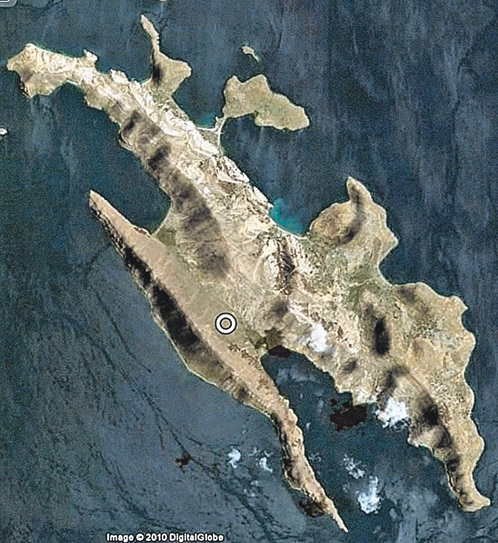 Этот остров на карте мира. Кружком помечено место хранения «капсулы времени».