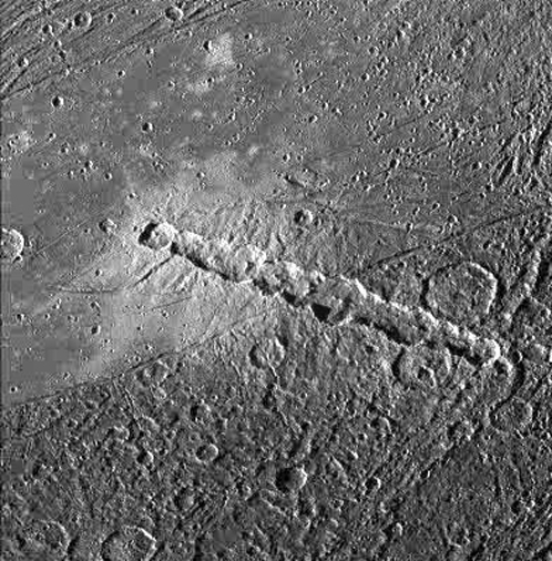 Цепочка кратеров на Ганимеде