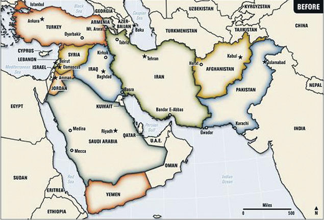 Так границы на Ближнем Востоке выглядят сегодня...