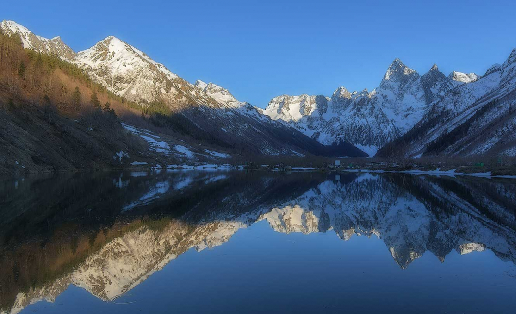 Озеро туманное домбай фото